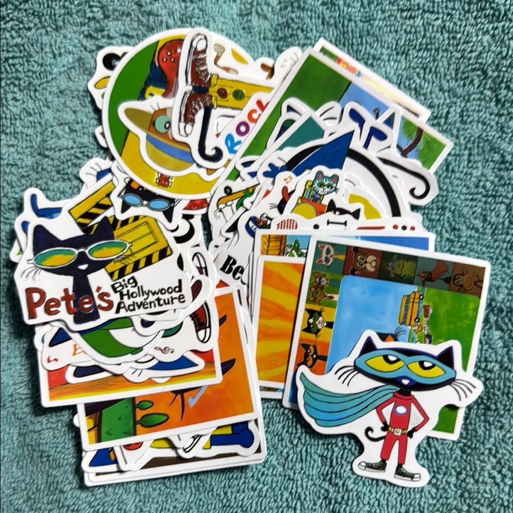 Colorful Cartoon Cat Stickers